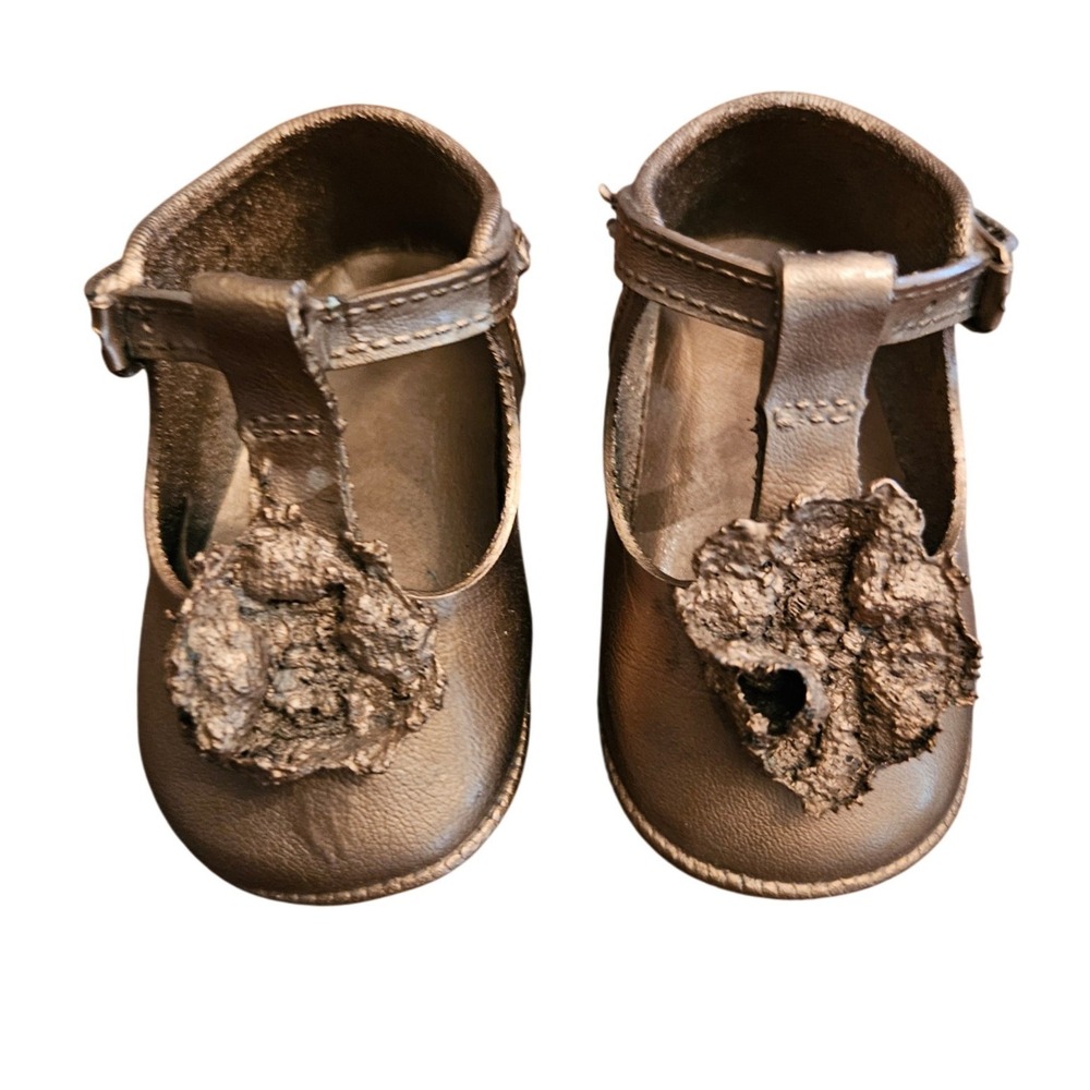 Decor Bronze Dipped Keepsake Baby‎ Shoes Mary Jane Nursery Vintage antique